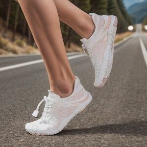 Hike Footwear Women’s Lorax Pro Healthy Non-slip Barefoot Shoes White Pink 5.5